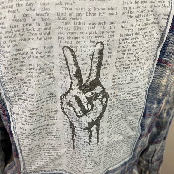 5 for 25 Vintage Havana Blue BOHO Butter Soft Plaid Knotted Shirt S - Picture 7 of 9